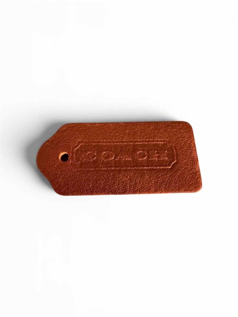 Coach Brown Leather Tag with Embossed Logo
